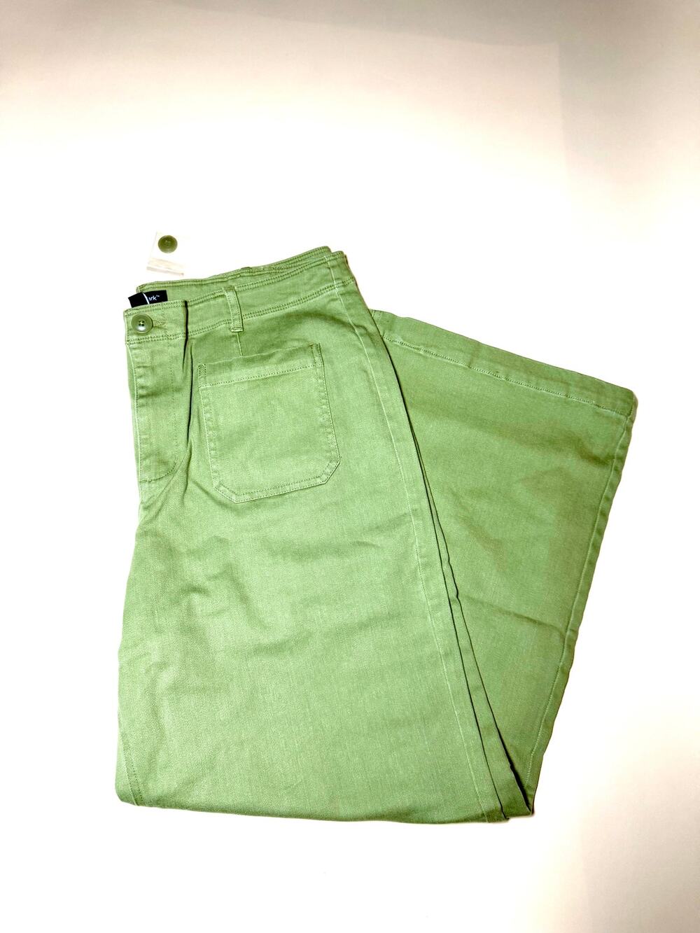 Studio Park Sage Green Wide Leg Pants High Rise Stretch